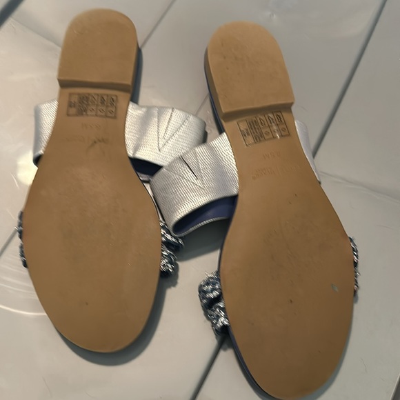 Used WHBM blue/ silver sandals size 8 1/2 - Picture 3 of 3